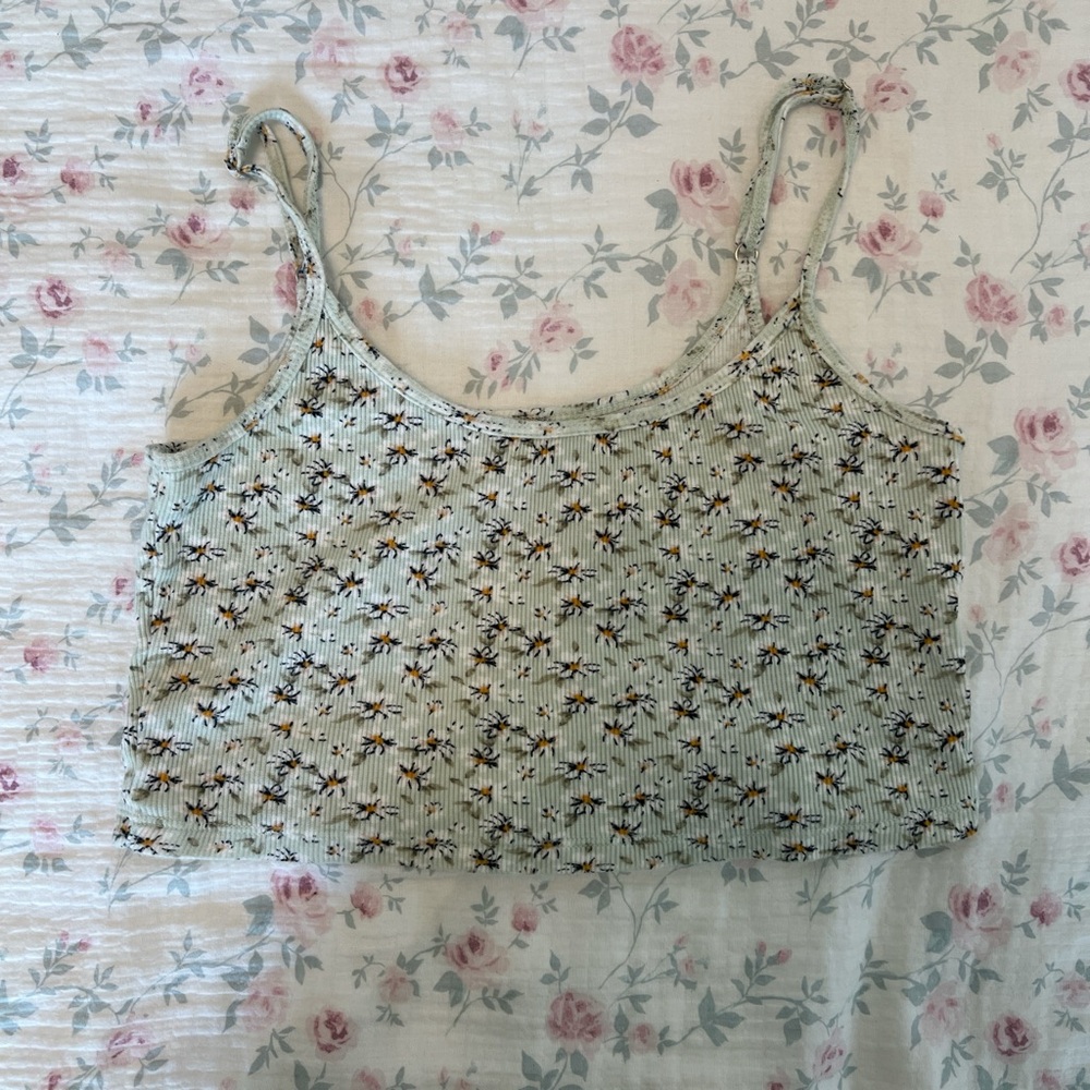 Hollister Floral Camisole in Light Green